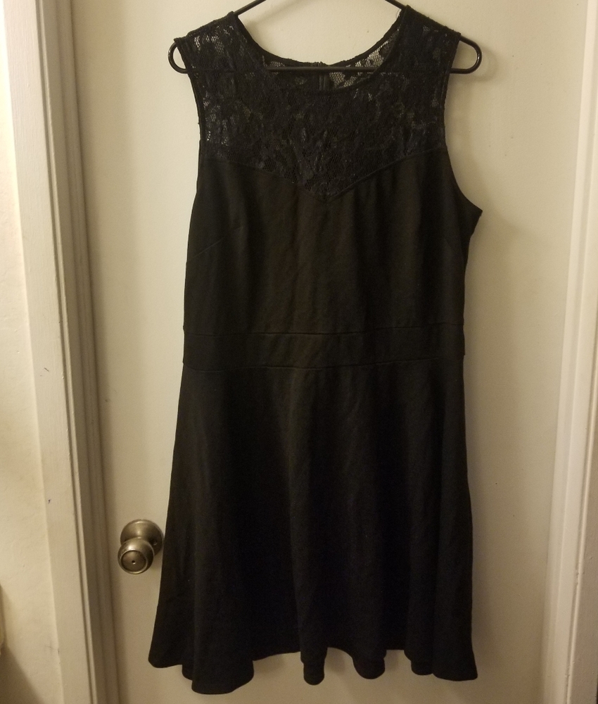 Black dress with lace top